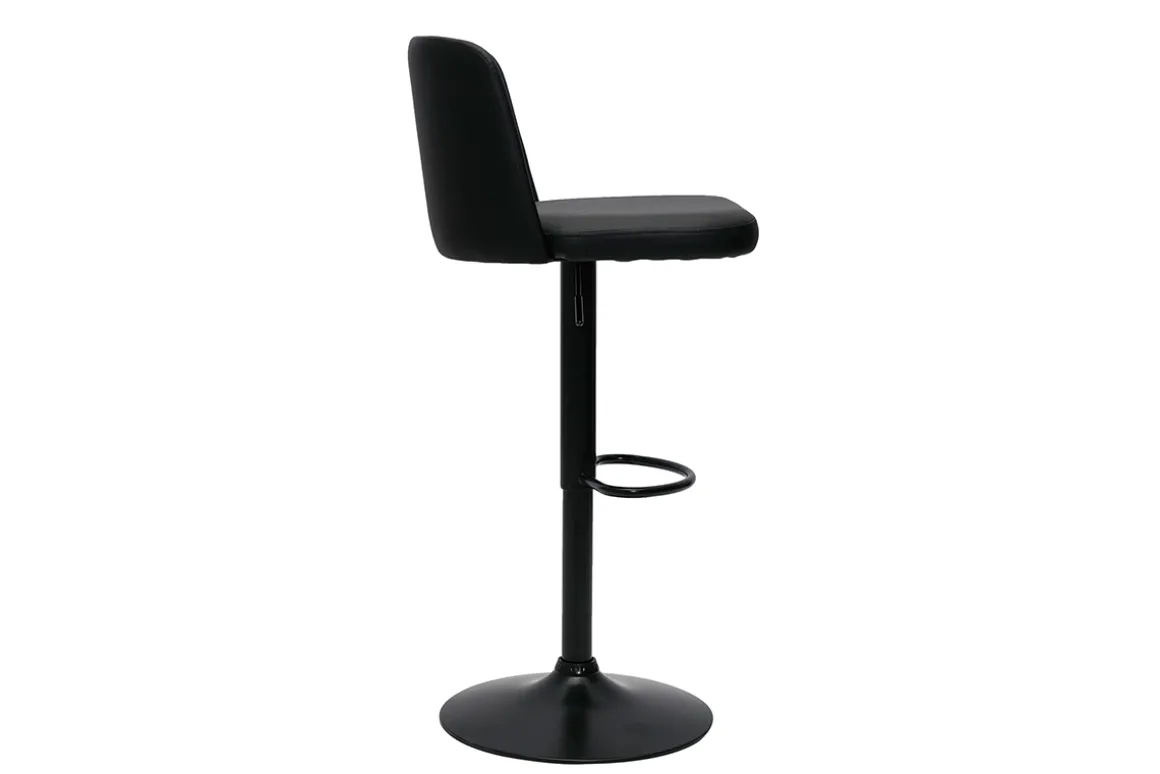 Best Miliboo Set de 2 taburetes de cocina ajustables de poliuretano negro y metal negro MONTI