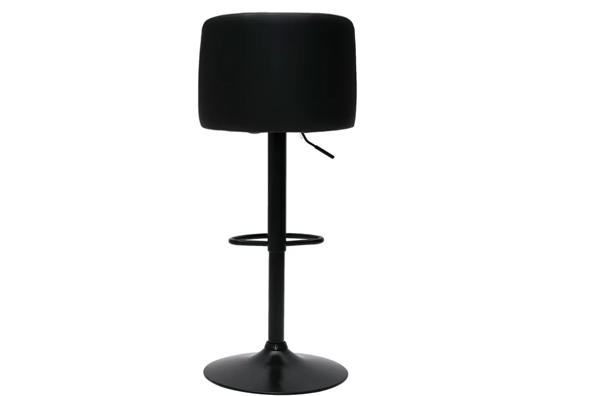 Best Miliboo Set de 2 taburetes de cocina ajustables de poliuretano negro y metal negro MONTI