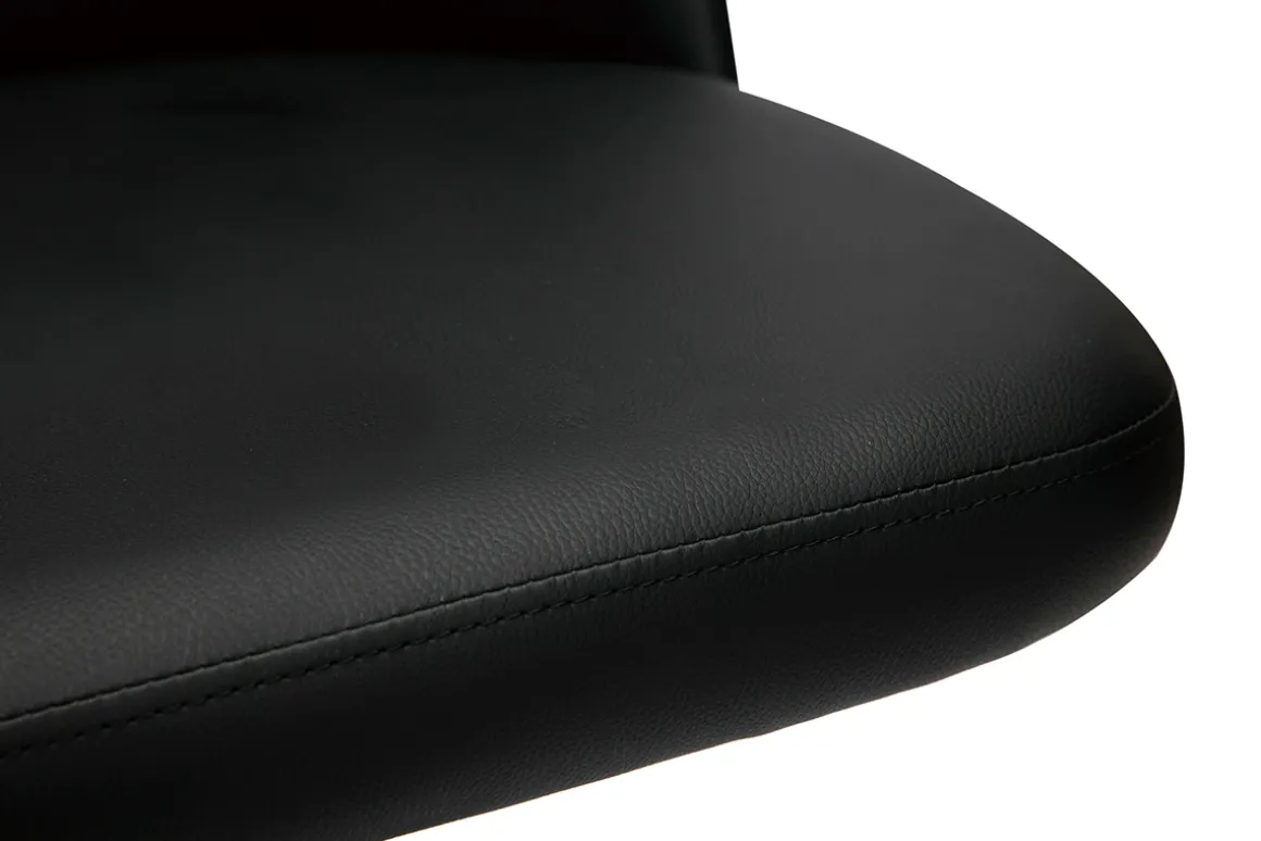 Best Miliboo Set de 2 taburetes de cocina ajustables de poliuretano negro y metal negro MONTI