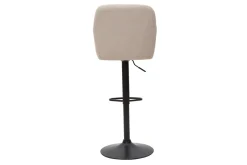 Clearance Miliboo Set de 2 taburetes de cocina regulables de tejido efecto aterciopelado beige y metal AMIKA
