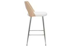 Store Miliboo Set de 2 taburetes de cocina de diseño madera y blanco 66,5 cm FALCOM