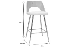 Store Miliboo Set de 2 taburetes de cocina de diseño madera y blanco 66,5 cm FALCOM