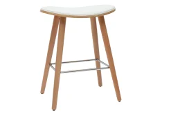Online Miliboo Set de 2 taburetes de cocina de madera clara y blanco 65 cm MEADOW