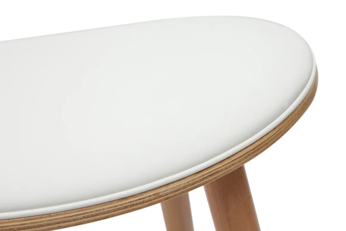 Online Miliboo Set de 2 taburetes de cocina de madera clara y blanco 65 cm MEADOW