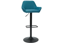 Best Sale Miliboo Set de 2 taburetes de cocina ajustables de diseño de tejido azul petróleo RONNIE