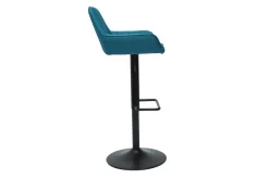 Best Sale Miliboo Set de 2 taburetes de cocina ajustables de diseño de tejido azul petróleo RONNIE
