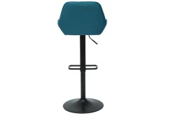 Best Sale Miliboo Set de 2 taburetes de cocina ajustables de diseño de tejido azul petróleo RONNIE