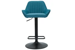 Best Sale Miliboo Set de 2 taburetes de cocina ajustables de diseño de tejido azul petróleo RONNIE