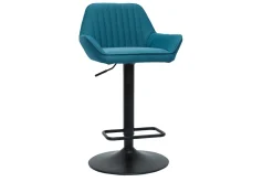 Best Sale Miliboo Set de 2 taburetes de cocina ajustables de diseño de tejido azul petróleo RONNIE