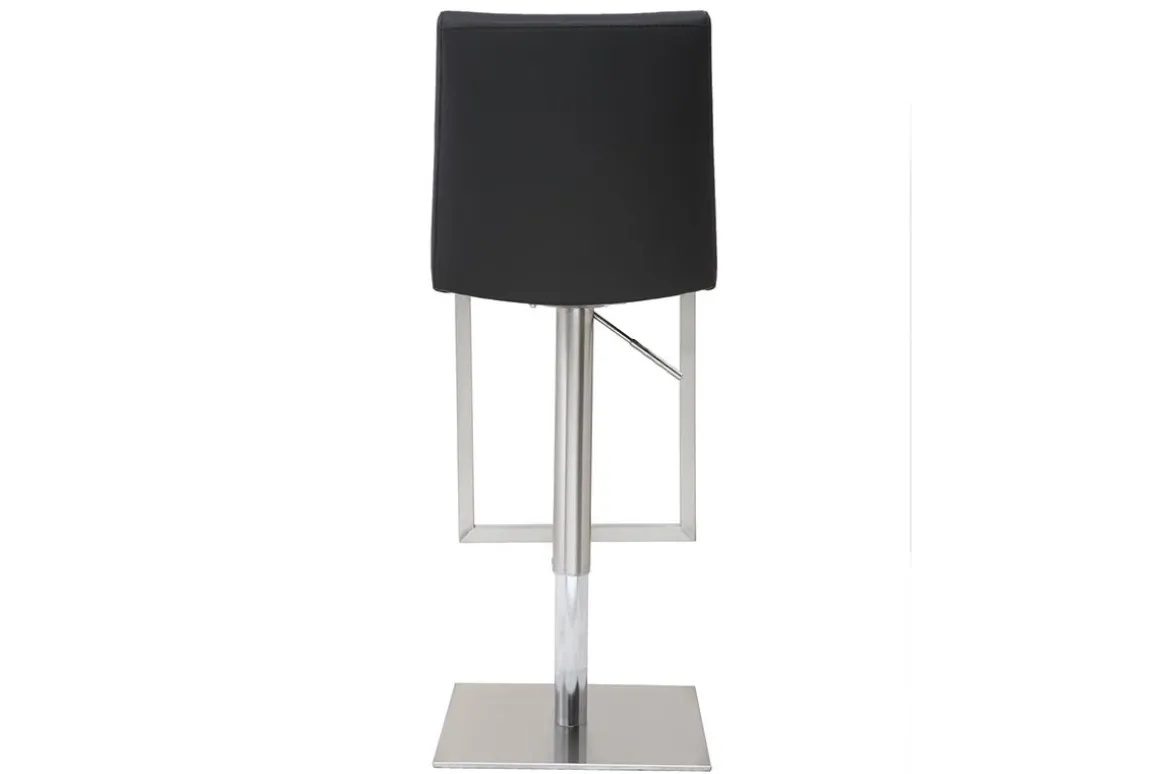 New Miliboo Set de 2 taburetes de cocina regulables negros con acero cromado KYLE