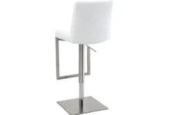 Outlet Miliboo Set de 2 taburetes de cocina regulables blancos con acero cromado KYLE