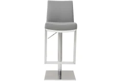 Discount Miliboo Set de 2 taburetes de cocina regulables grises con acero cromado KYLE