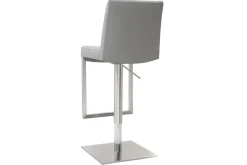Discount Miliboo Set de 2 taburetes de cocina regulables grises con acero cromado KYLE