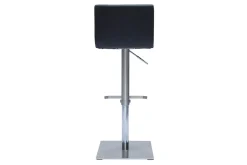 Fashion Miliboo Set de 2 taburetes de cocina de diseño regulable negro y acero inoxidable cepillado SHEINA