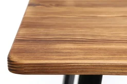 Clearance Miliboo Set de 2 taburetes de cocina industriales de metal negro y madera 75 cm NICK