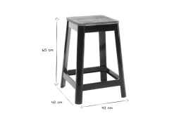 Best Sale Miliboo Set de 2 taburetes de cocina industriales de metal negro y madera 65 cm NICK