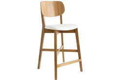 Shop Miliboo Set de 2 taburetes de cocina de madera de roble y blanco 65 cm LUCIA