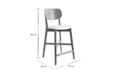 Shop Miliboo Set de 2 taburetes de cocina de madera de roble y blanco 65 cm LUCIA