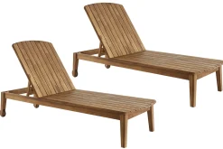 Flash Sale Miliboo Set de 2 tumbonas de acacia maciza CANOPEE