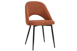 Discount Miliboo Set de 2 sillas vintage de tejido efecto aterciopelado texturizado terracota y metal COSETTE