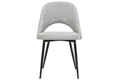 Discount Miliboo Set de 2 sillas vintage de tejido efecto aterciopelado texturizado gris y metal COSETTE