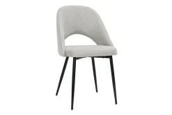 Discount Miliboo Set de 2 sillas vintage de tejido efecto aterciopelado texturizado gris y metal COSETTE