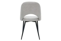 Discount Miliboo Set de 2 sillas vintage de tejido efecto aterciopelado texturizado gris y metal COSETTE