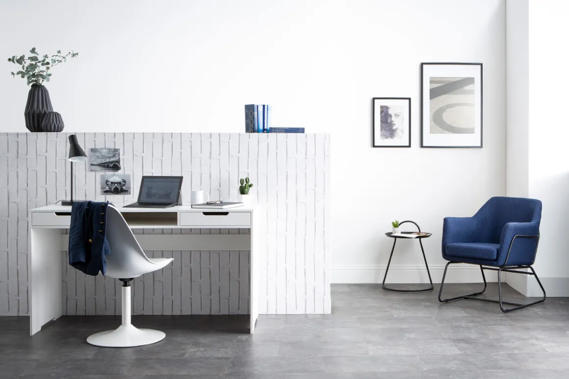Shop Miliboo Silla blanca mate pivotante STEEVY