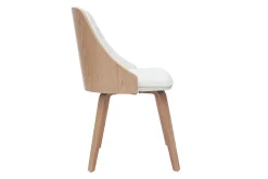 Outlet Miliboo Silla blanca y madera clara FLUFFY