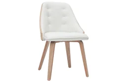 Outlet Miliboo Silla blanca y madera clara FLUFFY