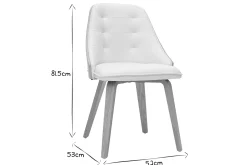 Outlet Miliboo Silla blanca y madera clara FLUFFY