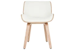 Cheap Miliboo Silla blanca y madera clara RUBBENS
