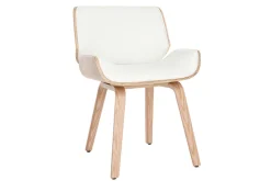 Cheap Miliboo Silla blanca y madera clara RUBBENS