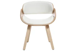 Store Miliboo Silla blanca y madera clara BENT