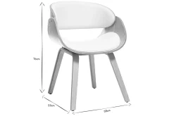 Store Miliboo Silla blanca y madera clara BENT