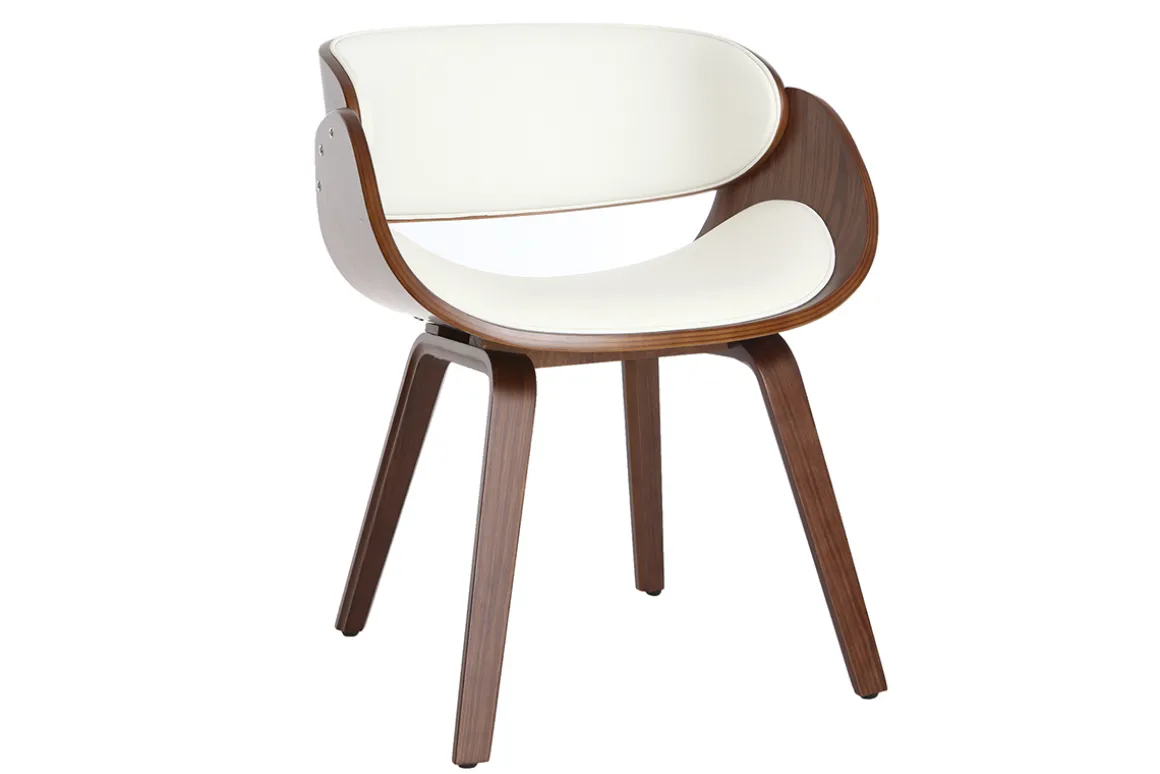 Flash Sale Miliboo Silla blanca y madera oscura nogal BENT