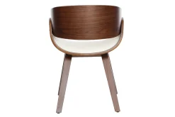 Flash Sale Miliboo Silla blanca y madera oscura nogal BENT