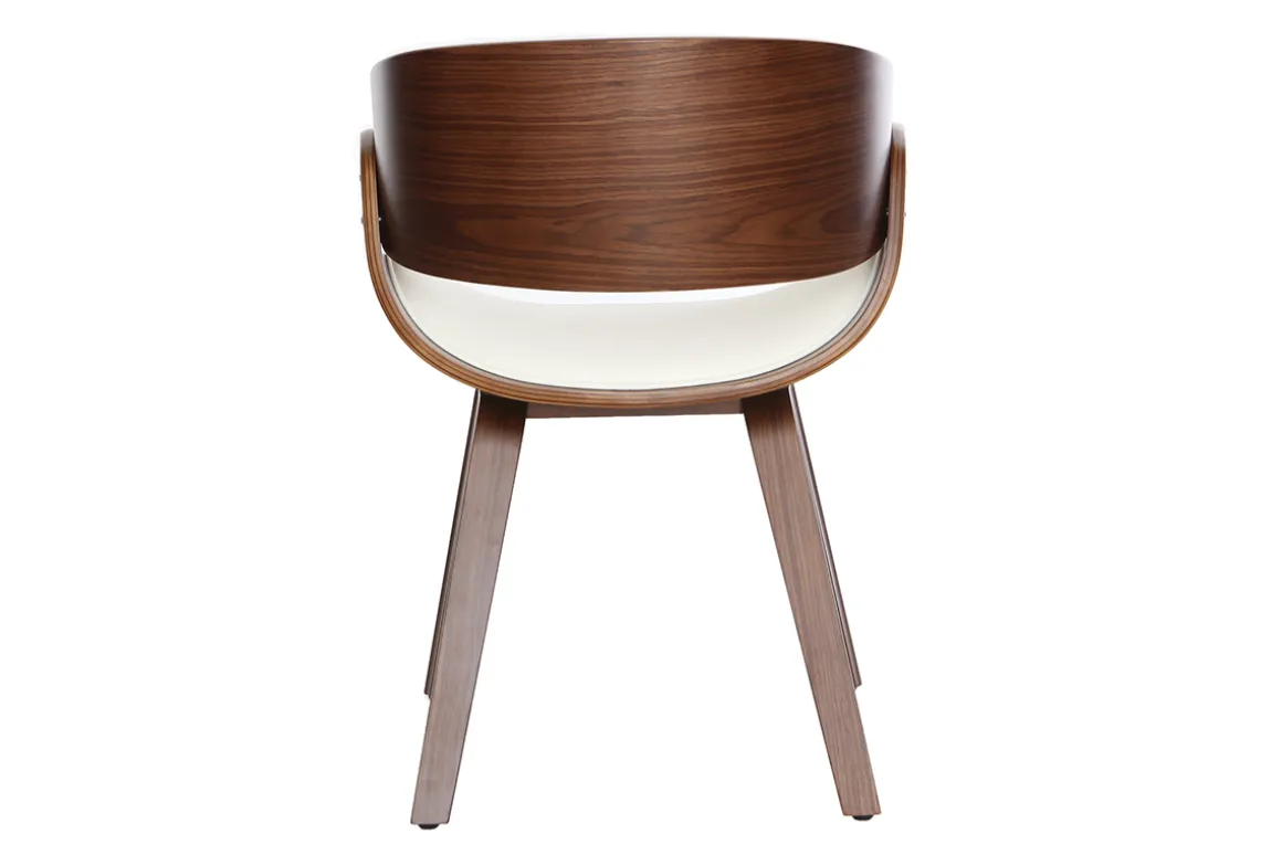Flash Sale Miliboo Silla blanca y madera oscura nogal BENT