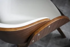Flash Sale Miliboo Silla blanca y madera oscura nogal BENT