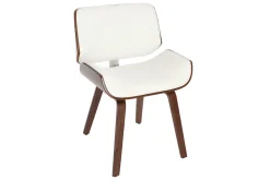 Clearance Miliboo Silla blanca y madera oscura nogal RUBBENS