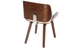 Clearance Miliboo Silla blanca y madera oscura nogal RUBBENS