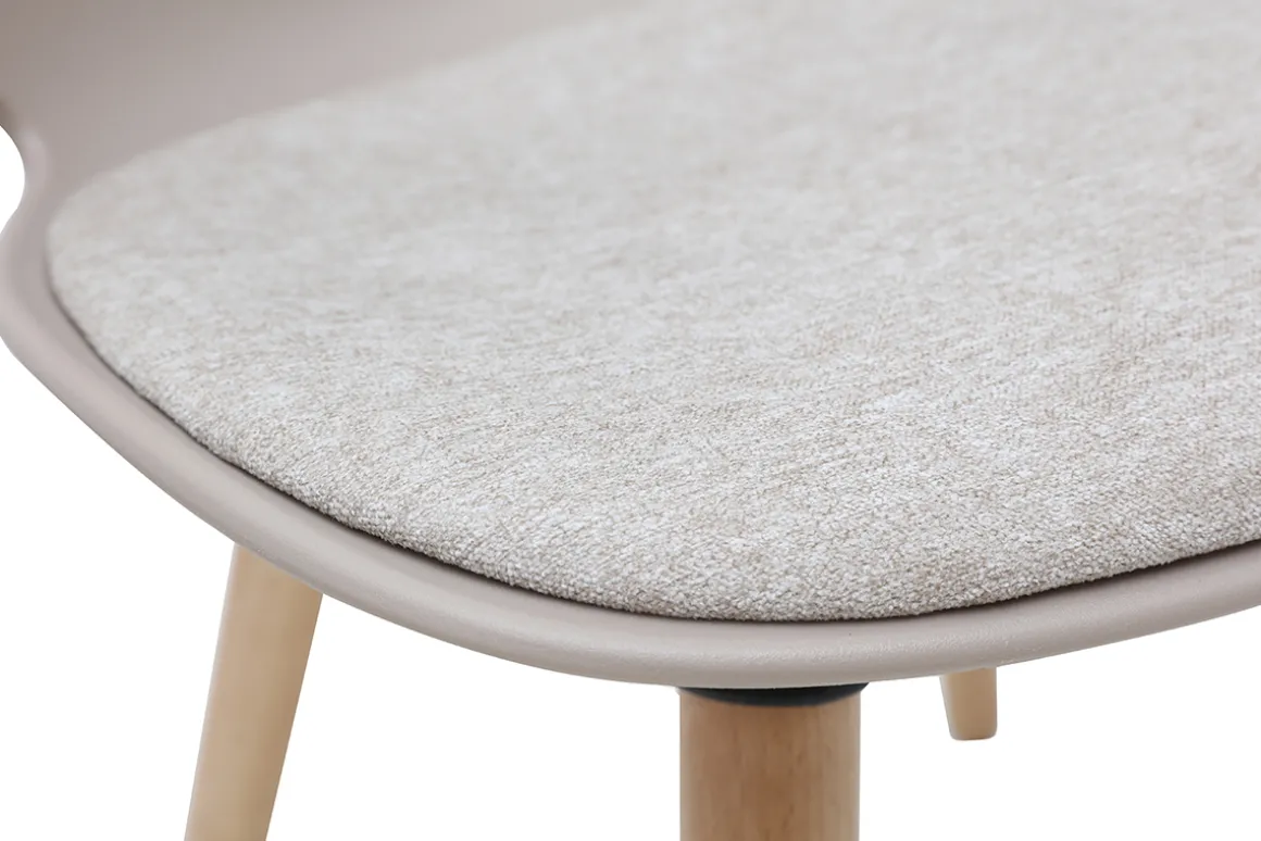 Sale Miliboo Silla contemporánea topo y beige claro WING