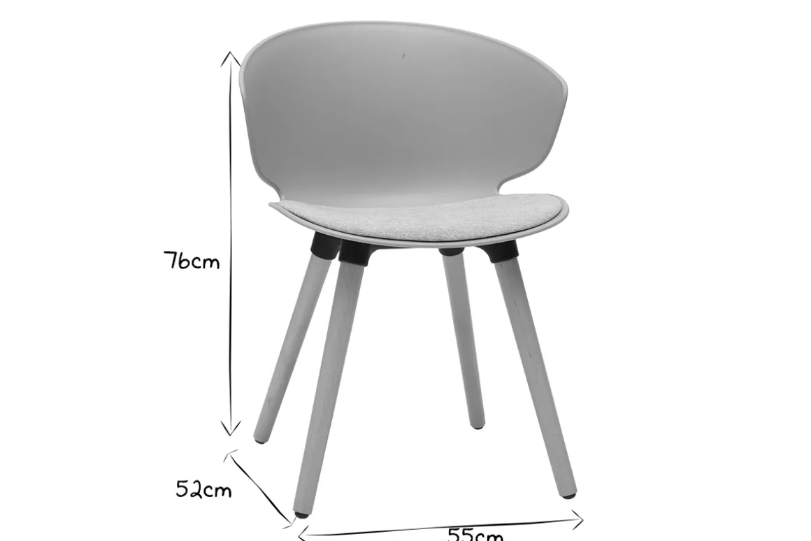 Sale Miliboo Silla contemporánea topo y beige claro WING