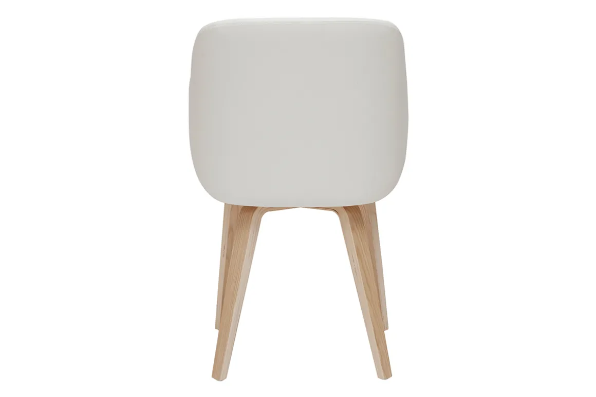 Hot Miliboo Silla de diseño blanca y de madera clara LUCIEN