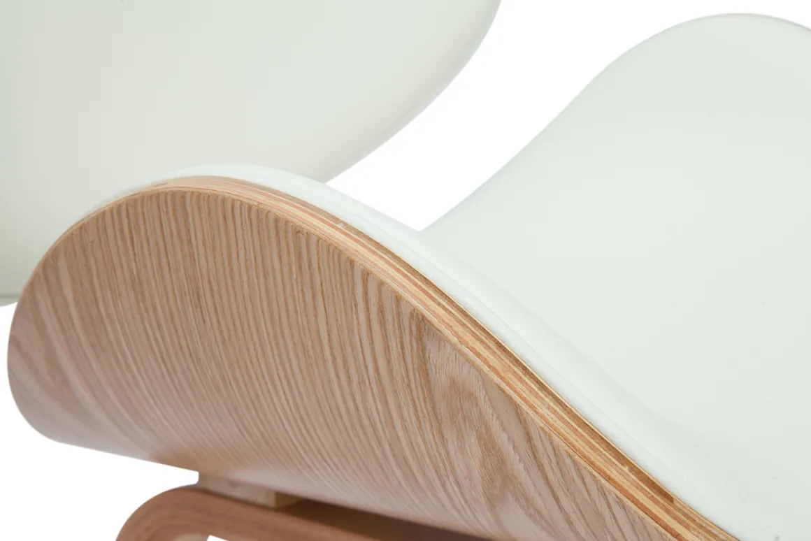 Outlet Miliboo Silla de diseño blanca y madera clara WALNUT