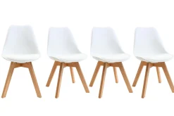 Best Sale Miliboo Silla de diseño blanco lote de 4 PAULINE