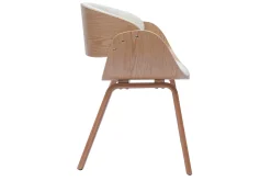 New Miliboo Silla de diseño de borreguillo y madera clara BENT