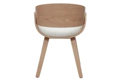 New Miliboo Silla de diseño de borreguillo y madera clara BENT