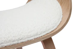New Miliboo Silla de diseño de borreguillo y madera clara BENT