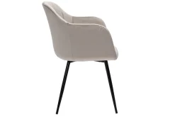 Best Sale Miliboo Silla de diseño de terciopelo color topo y patas de metal negro MILLY